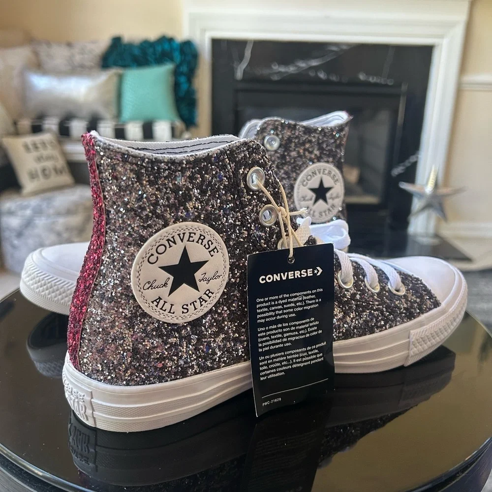 NWT CONVERSE YOU Chuck Taylor Hightop Chunky Glitter Sneakers